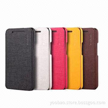 Slim Leather Cases for HTC One (M7)/Yoobao, Black, White, Yellow, Coffee, Red Colors